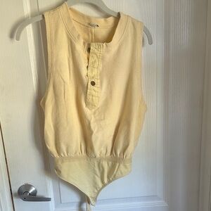 Free People Cream Knit Top